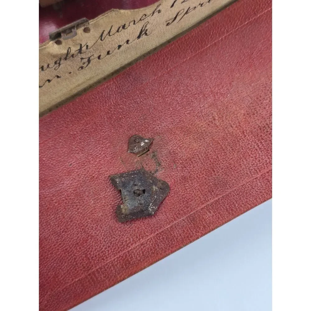 Dated 1838 Pre Civil War Era leather wallet billfold Springtown PA nice cond.